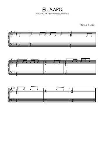 Téléchargez l'arrangement pour piano de la partition de El sapo en PDF